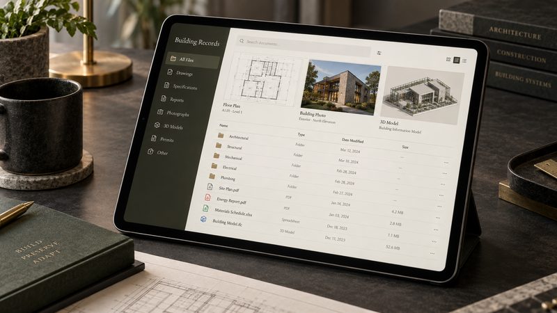 Illustrative organized building records